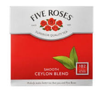 FIVE ROSES TAGLESS TEABAGS 6×100’s