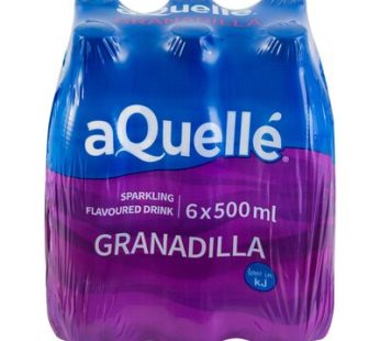 AQUELLE FLAVOURED WATER- SPARKLING GRANADILLA 6x500ml