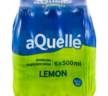 AQUELLE FLAVOURED WATER- SPARKLING LEMON 6x500ml