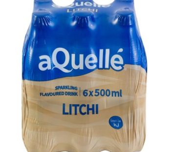 AQUELLE FLAVOURED WATER- SPARKLING LITCHI 6x500ml