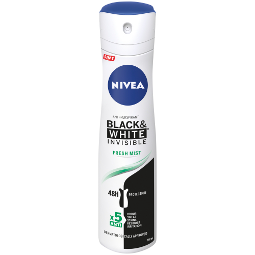 NIVEA DEODORANT - INVISIBLE B&W FRESH MIST 6x150ml