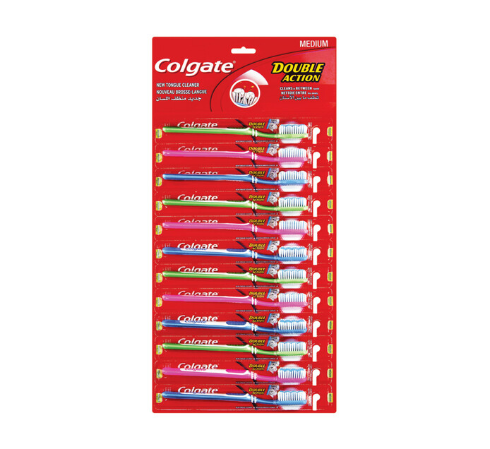 COLGATE DOUBLE ACTION TOOTHBRUSHES 12's