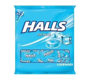HALLS LOZENGES POLYBAG – ICE BLUE 72’s