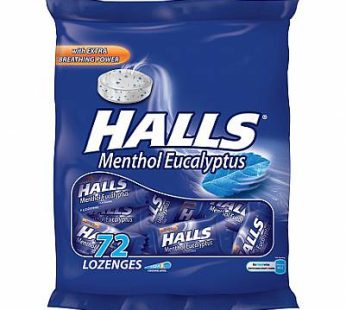 HALLS LOZENGES POLYBAG – MENTHOL EUCALYPTUS 72’s