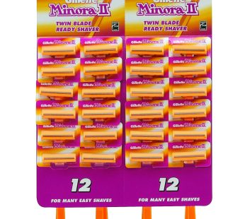 GILLETTE MINORA II DISPOSABLE RAZORS 24’S