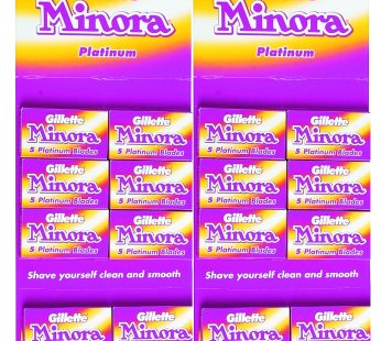 GILLETTE MINORA PLATINUM BLADES 20×5’s (100 BLADES)