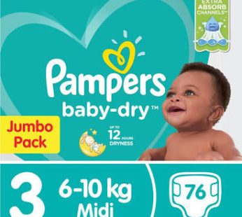 PAMPERS JUMBO PACK – MIDI #3-76’s x 2