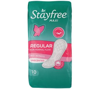 STAYFREE PADS REGULAR – NO WINGS UNSCENTED 4×10’s