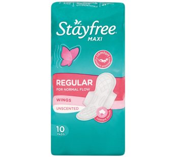STAYFREE PADS REGULAR – WINGS UNSCENTED 4×10’s