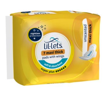 LIL-LETS MAXI PADS SUPER PLUS – UNSCENTED 4×7’s