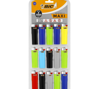 BIC LIGHTERS DISPLAY CARDS MAXI 15?s